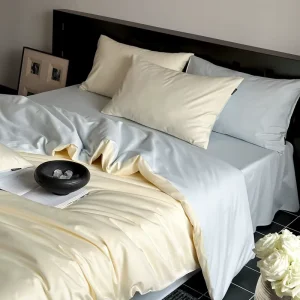 100 Percent Pure Cotton Premium Feeling Solid Color Soft Naked Sleep Luxury Bedding Set