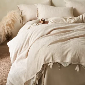 100 Percent Pure French Linen Bedding Set Solid Color Soft Breathable Stone Washed Duvet Cover