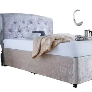 100% Plush Polyester Bed Skirt Single Size Crushed Velvet Bedspread Bed Valance with Elastic