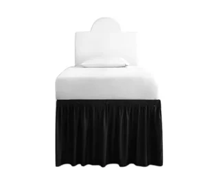 100% Plush Polyester Microfiber Solid Color Dorm Bed Skirt Ruffled Bed Skirt