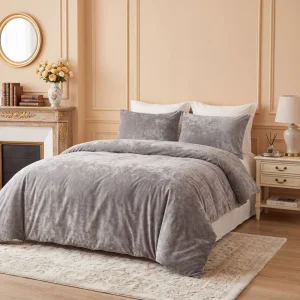 100% Poly France Ice Flowery Fleece Bedding 220gsm Duvet Cover Set Bed Sheets Set Luxury