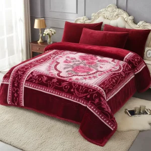 100% Polyester 160x220cm 6kg king Size Thick Warm Korean Turkish Baby Minky Raschel Blanket