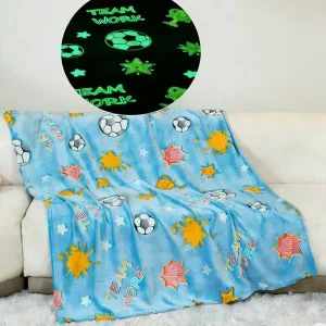 100% Polyester 230GSM Luminous Flannel Blanket Glow in Dark Fluorescent Tapestries Custom Size Weighted Blanket