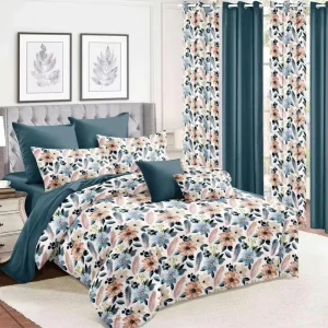 100% Polyester 3D Digital Printing Bed Sheet Sets with Modern Floral Patterns for Hotel Use Including Bedspreads