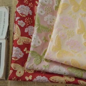 100 Polyester 3D Flower Yarn Dyed Brocade Jacquard Fabrics for Women and Child’s Dress Materials for Dress