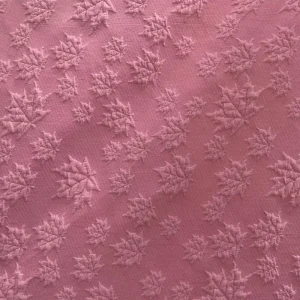 100% Polyester 4 Way Stretch Multi 3D Maple Embossed Pattern Designs Jacquard Fabrics for Making Children and Lady Dresses Bags