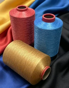 100% Polyester ATY Yarn 450D Cationic Dope Dyed Colors with GRS for Sofa Home Textile Curtain