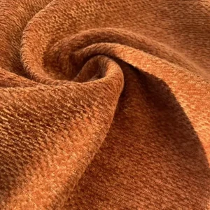 100% Polyester Anti Pill Chenille Plush Velvet Fabric Medium Weight Orange Home Textile Upholstery for Girls Home Decor