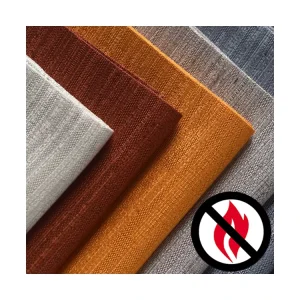 100% Polyester Bark Texture Jacquard Woven Curtains Yarn Dyed with Inherent Flame Retardant Good Drapes Fabrics