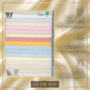 100% Polyester Black Woven Pattern Horizontal Stripe Curtain Fabric Energy Efficient Blackout Thermal OEKO TEX
