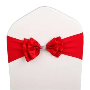 100% Polyester Bow Knot Spandex Chair Cover With Customize Size