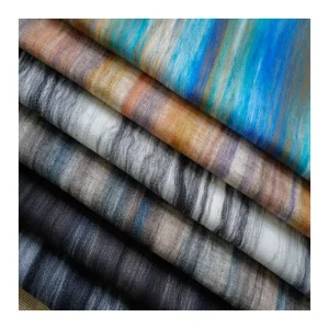 100% Polyester Breathable Embroidery Brocade Textile Fabric with Painting like Aurora Color Palette for Curtain and Bag