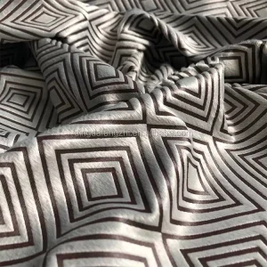 100% Polyester Brown Velvet Cushion Rhombus Pattern Car Cushion Fabric
