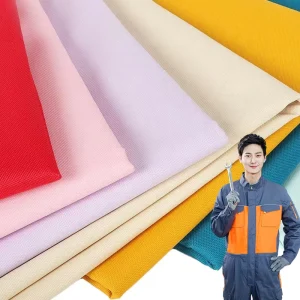 100% Polyester Canvas Woven Workwear Fabric 265GSM Heavy Duty Abrasion Resistant Plaid Coats Jackets Material Industrial