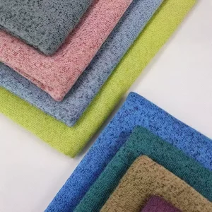 100% Polyester Cationic Yarn Double-Face Heathered Knit Fabric Soft and Breathable Sweater Home Wear Knitted Fabric