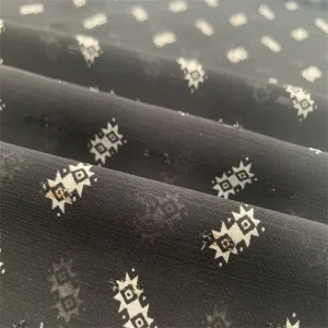 100% Polyester Chiffon Jacquard Woven Solid Fabric With Soft Finishing