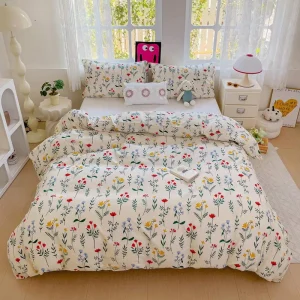 100% Polyester Comforter Bedding Set Printed Quilt Cover with Matching Bed Sheets for Home and Hotel