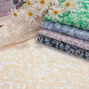 100% Polyester Cross Stitch Embroidery Lace Fabric Colorful Embroidered Mesh for Wedding Garments Luggages Accessories