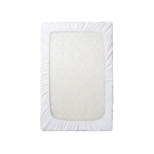 100% Polyester Customized Logo White Bed Sheet Clamped Cotton Lined Waterproof Fitted Sheet