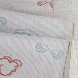 100% Polyester DTY Tricot Knitted Jacquard Stretch Cartoon Cloud Cute Home Textile Mattress Cover Fabric Kids 280g