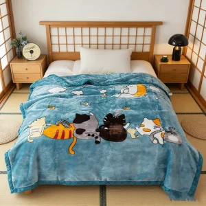 100% Polyester Double Layer Thickened Korean Style 2 Ply Super Soft Minky Raschel Blanket for Winter