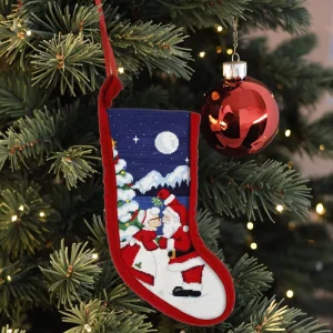 100% Polyester Embroidered Christmas Stockings Unicorn Needlepoint Embroidered Christmas Stocking
