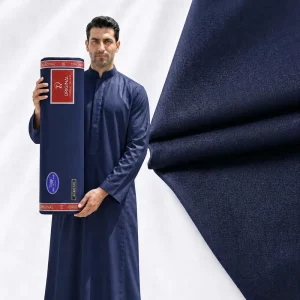 100% Polyester Fabric 210G/M Anti-Wrinkle Woven Plain Thobe Fabric Anti-Static White Arabic Men’s for Saudi
