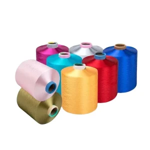 100% Polyester Factory Stock Yarn DTY For Knitting Sewing Embroidery Bright Filament Dyed Eco Friendly Recycled