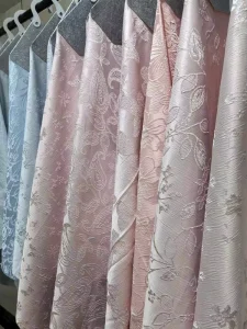 100% Polyester Floral Jacquard Fabric Woven Brocade Textile For Qipao Dress & Curtain