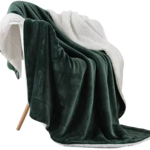 100% Polyester Fuzzy Warm Olive Green Plush Blanket Super Soft Bed Sherpa Fleece Blanket