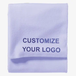 100% Polyester GRS Certified Anti Pilling Gift Blanket Durable Glue Print Logo Throw Blanket High Volume Brand Promotion