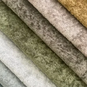 100% Polyester Green Blue Red Shiny Knitted Crushed Ice Velvet Fabric for Pressed Office Sofa Upholstery and Car Use