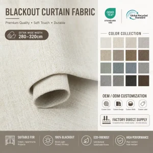 100% Polyester High Quality Control Waterproof Flame OEKO TEX Certified Light Blocking Blackout Curtain Fabric