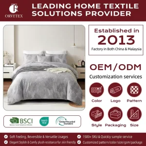 100% Polyester Jacquard Comforter Complete Bedding 5 Piece Set with Decorative Pillows for Home Bed Room