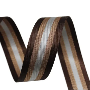 100% Polyester Jacquard Webbing Eco Friendly Gold Yarn with Shiny Finish 5cm (2″) Width Home Textile Garment Bags Shoes