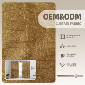 100% Polyester Jacquard Window Embossed Blackout Curtain Fabric Solid Color Nonwoven Roll Medium Weight 190gsm