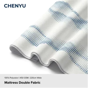 100% Polyester Jacquard Yarn Dyed Heavyweight Mattress Double Knit Fabric 450gsm