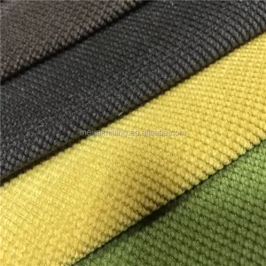 100% Polyester Knitted Bonded Plain Stain Resistant Corduroy Velvet Sofa Upholstery Fabric