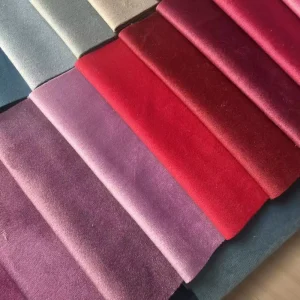 100% Polyester Knitted Eco-Friendly Velvet Fabric Dyed Washable Heavyweight 300gsm 110″ Wide for Curtains & Sofa