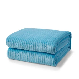 100% Polyester Knitted Embossed Warm Super Soft Waterproof Heated Customizable Flannel Fleece Blanket