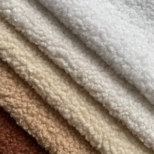 100% Polyester Knitted Imitation Sherpa Plush Velvet Water Resistant Upholstery Fabric for Sofa Bed Couch Car