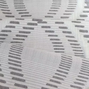 100% Polyester Knitted Jacquard Home Textile Mattress Cover Fabric 400g Symmetrical Pattern White Gray Fabric for Mattress