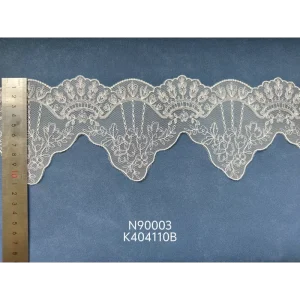 100% Polyester Knitted Sheer Embroidered Fabric Narrow Stripe Design Customizable Garment Sleepwear Accessories Girls