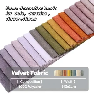 100% Polyester Knitted Velvet Fabric for Furniture Plain Dyed Sofa Fabric Upholstery for Curtains Throw Pillows Sofa