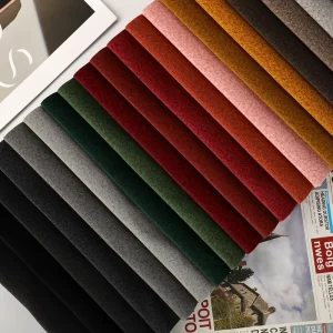 100% Polyester Knitted Velvet Sofa Fabric Breathable Plain High Quality for Sofa Furniture
