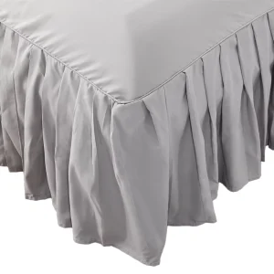 100% Polyester Lightweight Pleated Bed Skirt Elegant Bed Dust Ruffle for Apartment OEM Service