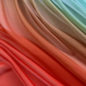 100% Polyester Lightweight Sheer Silk Chiffon Fabric Long Gradient Print Hanfu Wedding Decoration Encrypted Gradient Anti Static