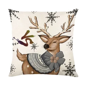 100% Polyester Linen Cover Custom Throw Pillow Case Eco-Friendly Anti-static Removable & Washable Home Decor