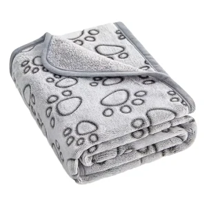 100% Polyester Luxury Dog Blanket Washable Fluffy Fleece with Solid Animal Pattern Soft Warm Knitted Bed for Puppy Cat Home Use