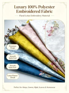 100% Polyester Medium Weight Embroidered Fabric Ideal for Summer Garments Breathable Moisture Wicking